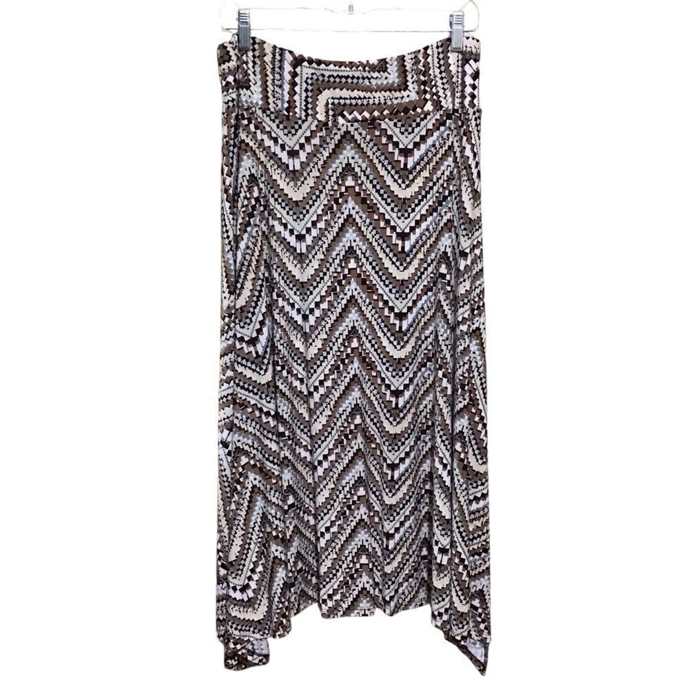 New Directions Geometric Midi Skirt Size M
